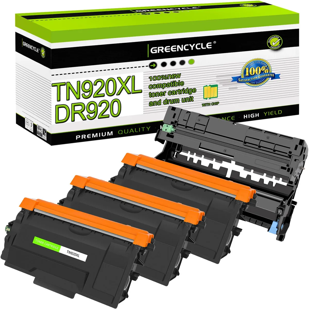GREENCYCLE GREENCYCLE TN920XL DR920 4 Pack Toner Cartridge — product photo