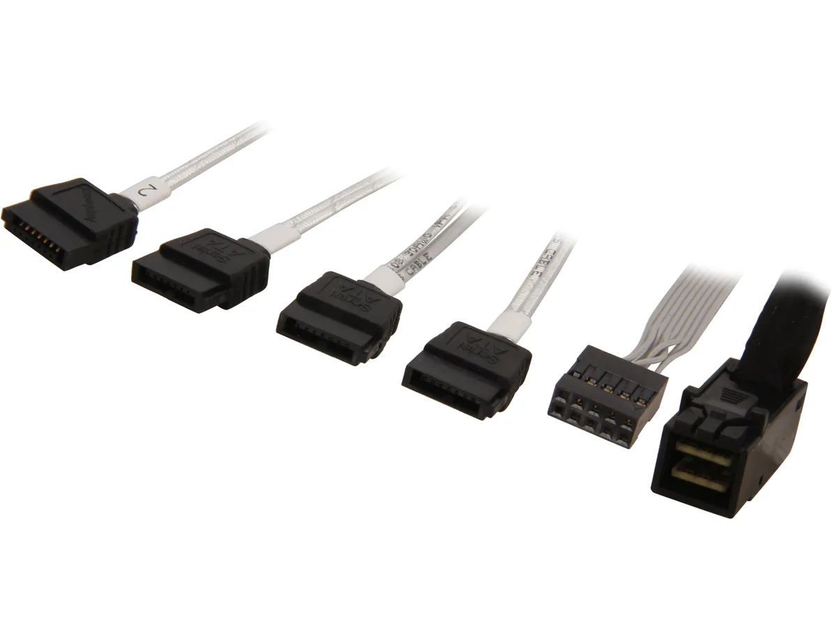 Adaptec Adaptec 2280000-R server accessory Mini-SAS HD SFF-8643 to 4 SATA fan-out cable 0.8m — product photo
