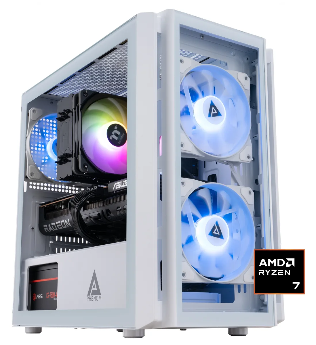 ABS ABS FR7800X3D9070XT gaming PC Ryzen 7 7800X3D Radeon RX 9070 XT 32GB DDR5 2TB NVMe — product photo