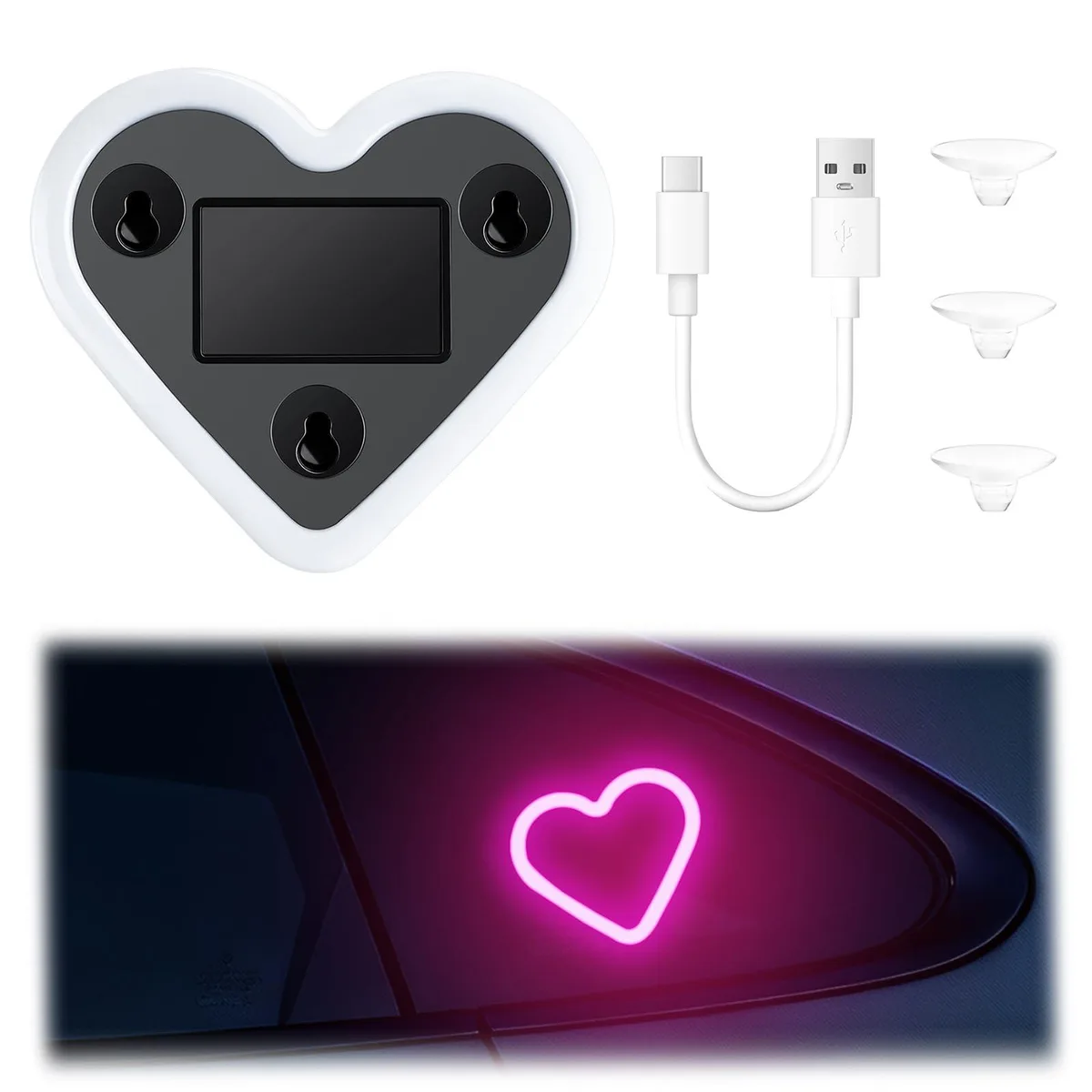  iFunyLED Heart-Shaped Ambient Light Pink 3.7 V .06 kg — product photo