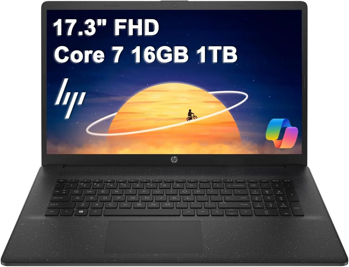 HP HP 17 Business Laptop 17.3" FHD Intel Core 7 150U 16GB 1TB NVMe Windows 11 Pro Black — product photo