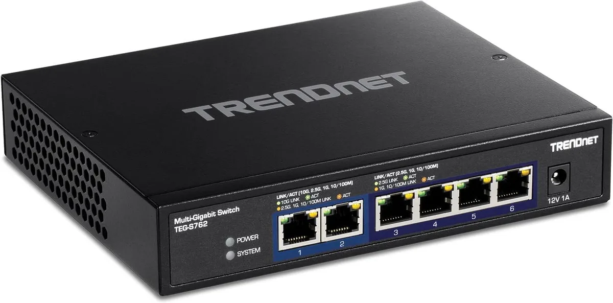 PISKEKAT PISKEKAT 6-Port 10G Network Switch 4×2.5G 2×10G 60Gbps TEG-S762 — product photo