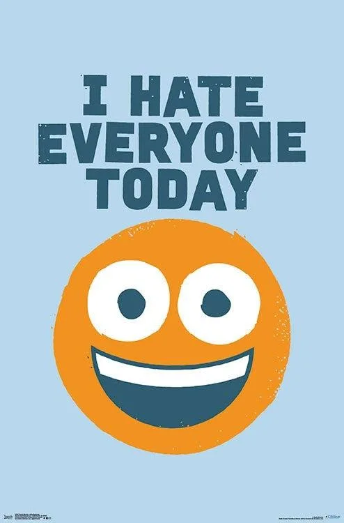 David Olenick Hate Everyone poster print 22 x 34 inches on heavy stock paper