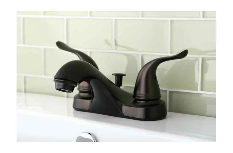 Centerset two-handle bath faucet in oil rubbed bronze finish