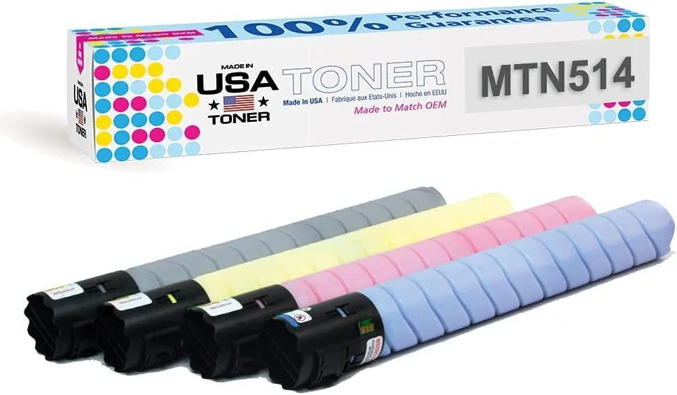 MADE IN USA TONER MADE IN USA TONER Compatible TN514 CMYK 4-Pack for bizhub C458 C558 C658 — product photo