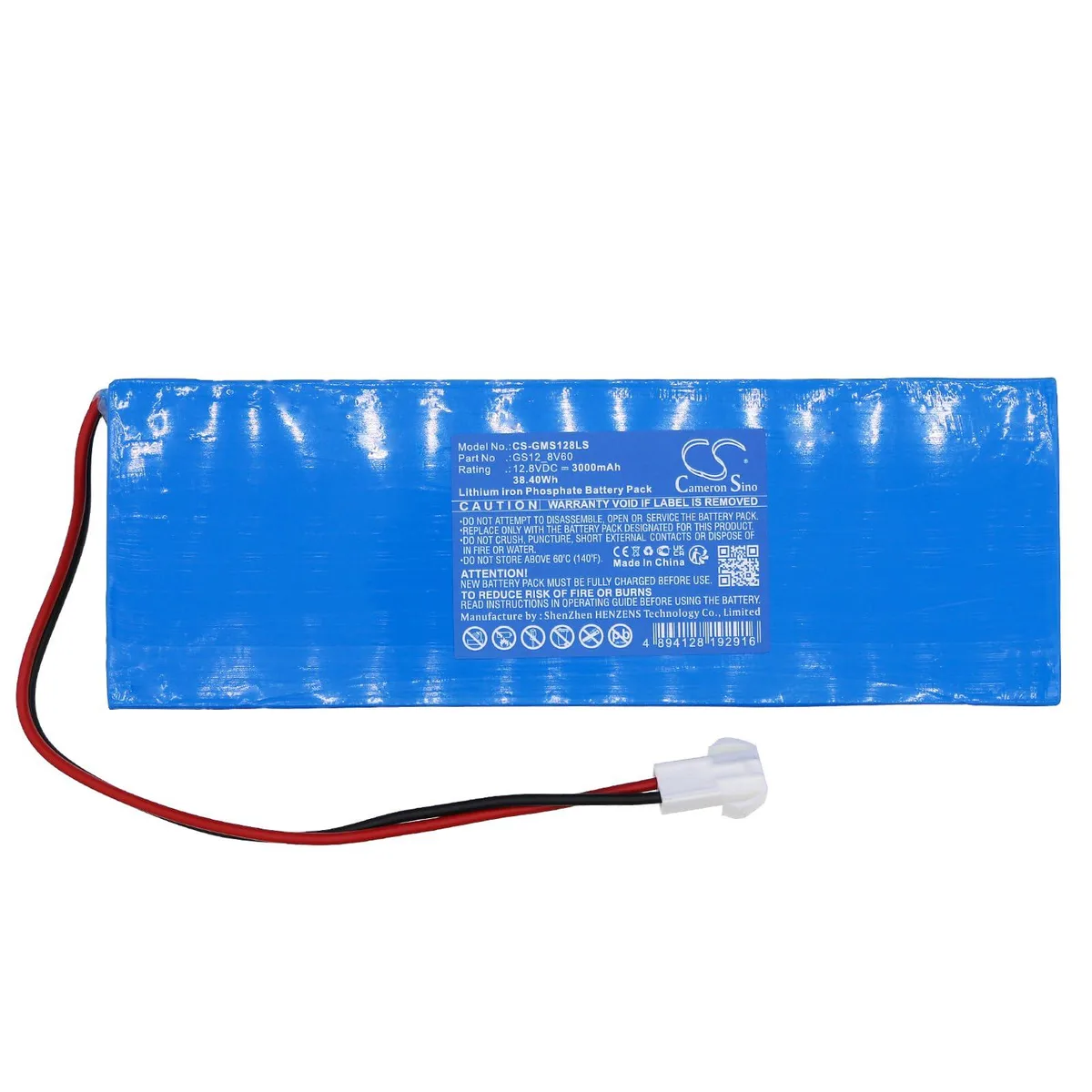  Cameron Sino GS12_8V60 12.8V 3000mAh Nickel-Zinc Battery — product photo