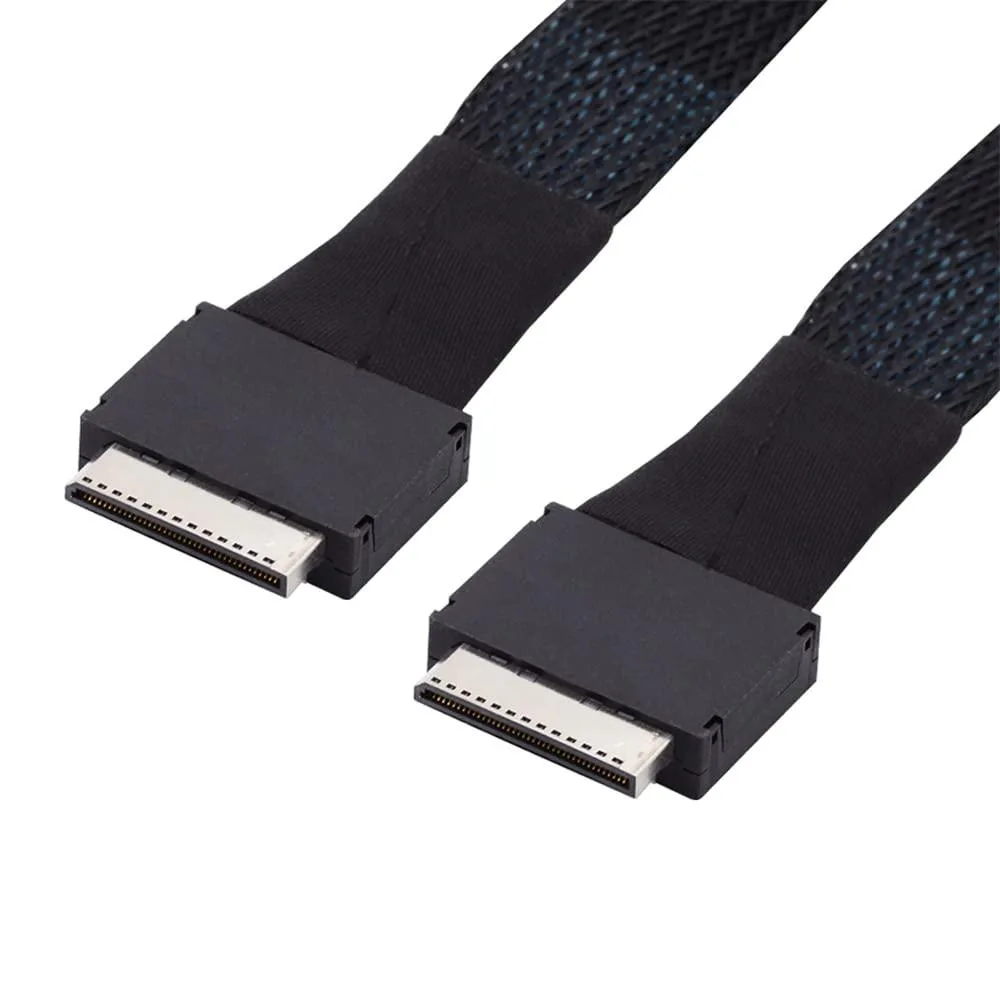 Black 50cm OCuLink SFF-8611 8x active cable, male-to-male connectors with active latch