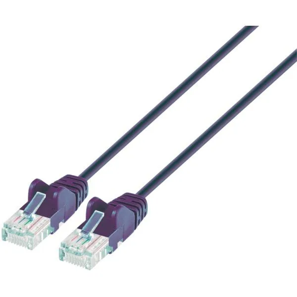 Intellinet Network Solutions Intellinet Cat6 Slim Ethernet Cable 3 ft Blue 10G 250 MHz 30 AWG — product photo