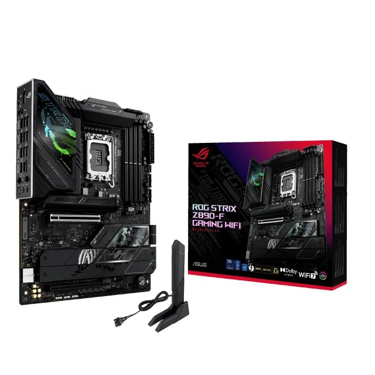 ASUS ASUS ROG STRIX Z890-F GAMING WIFI Intel Z890 LGA 1851 ATX motherboard DDR5 slots DIMM Flex AEMP III WiFi 7 — product photo