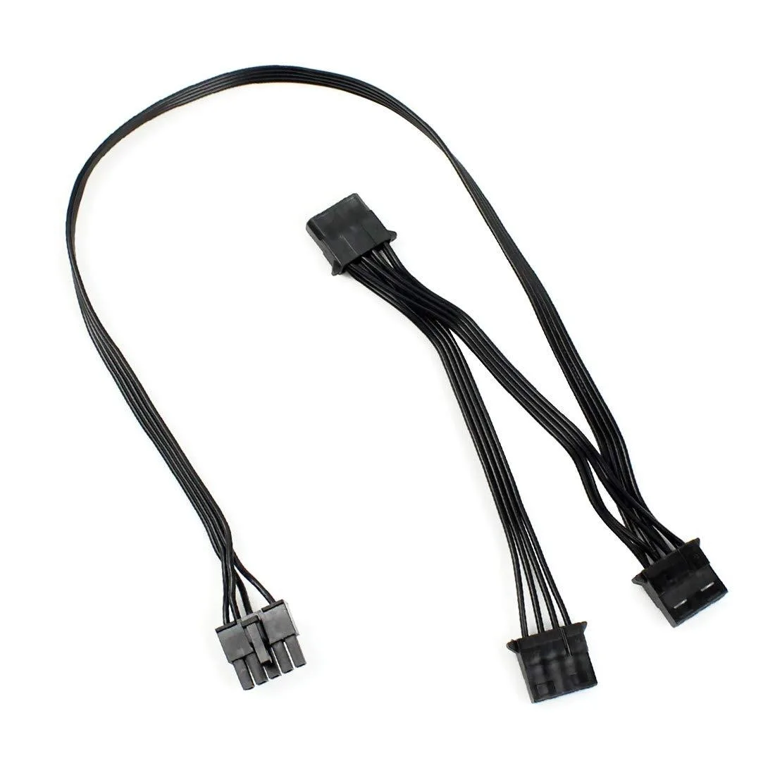 Vszerda Vszerda 5P to 3× SATA 4P &amp; 3× HDD 4P power splitter cable 80cm 18AWG black — product photo