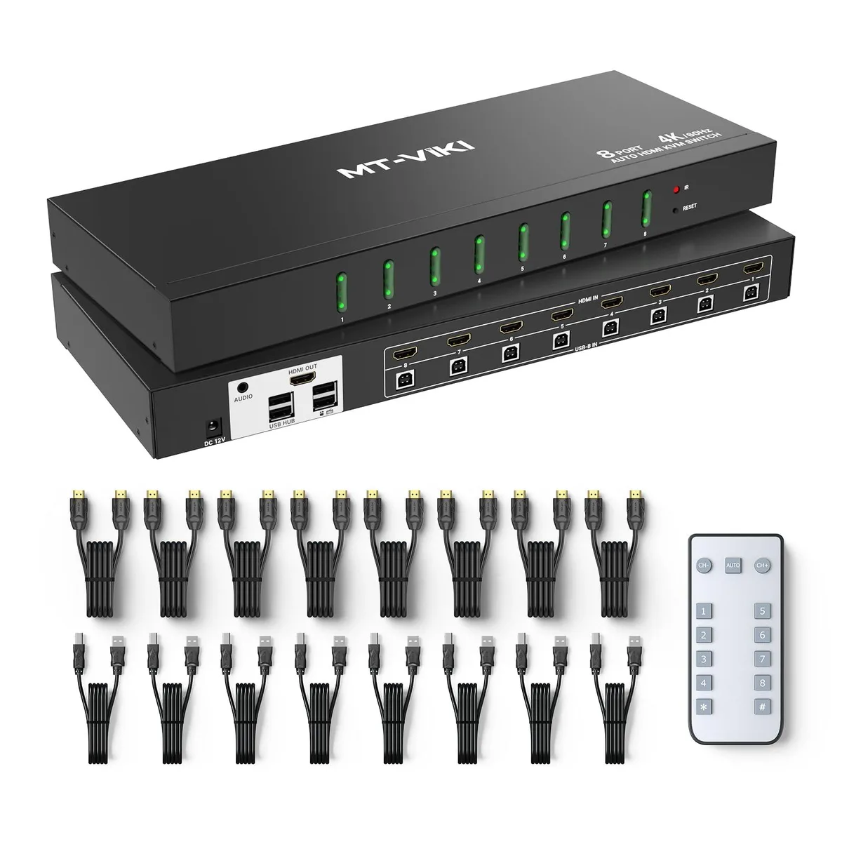 Vszerda Vszerda MT-0801HK 8-Port 4K60 HDMI KVM Switch with 3.5mm Audio — product photo
