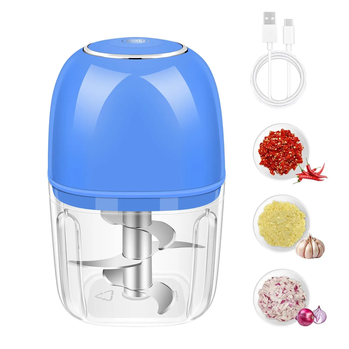  G4S3 garlic chopper 350ML 1.4 Cup Blue — product photo