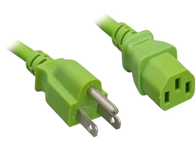 Nippon Labs Nippon Labs 30POW-10W1-01204-GN 18 AWG Green Power Cord NEMA 5-15P to C13 4ft — product photo