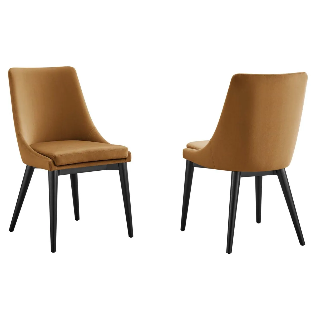 LexMod LexMod Viscount Accent Performance Velvet Dining Chairs Set of 2 — product photo