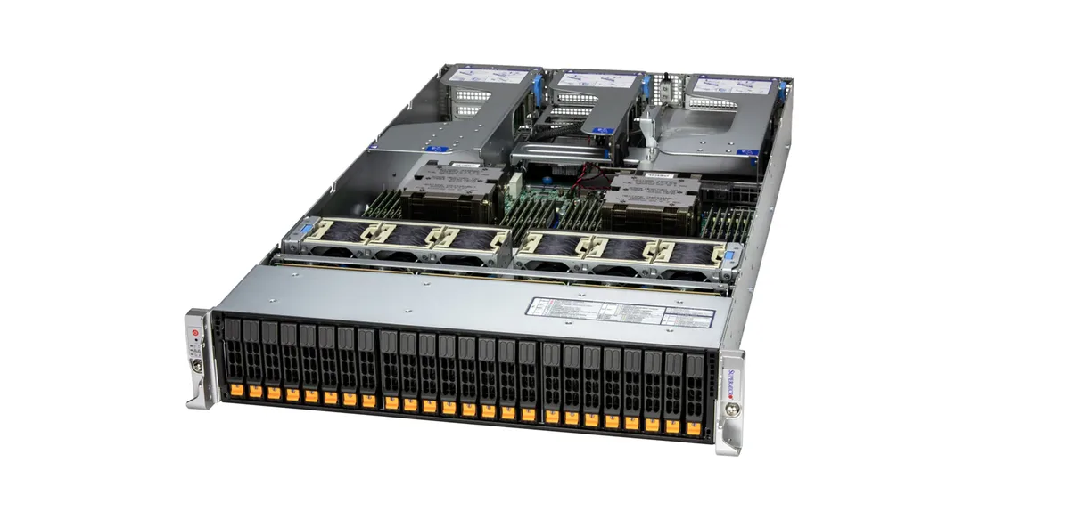 Supermicro Supermicro AS -2126HS-TN 2U barebone server, dual EPYC 9004/9005, 24 NVMe bays — product photo