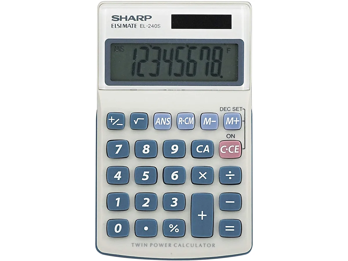 Sharp Sharp EL-240SB Twin-Powered Calculator 8-Digit 13.5mm Display — product photo