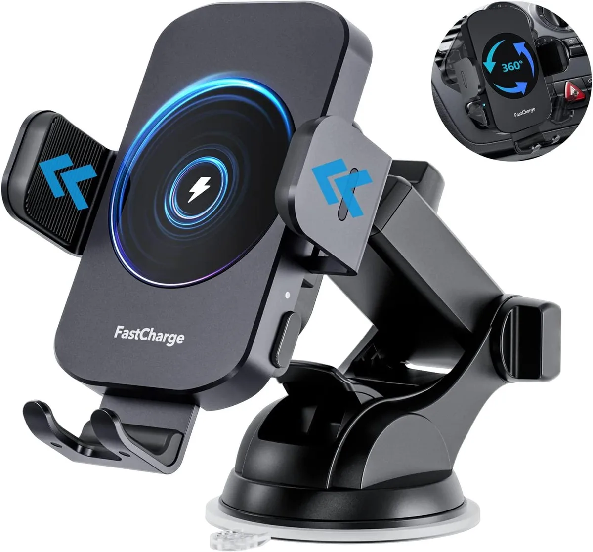 Rybozen Rybozen 15W Wireless Car Charger Auto-Clamping Mount — product photo