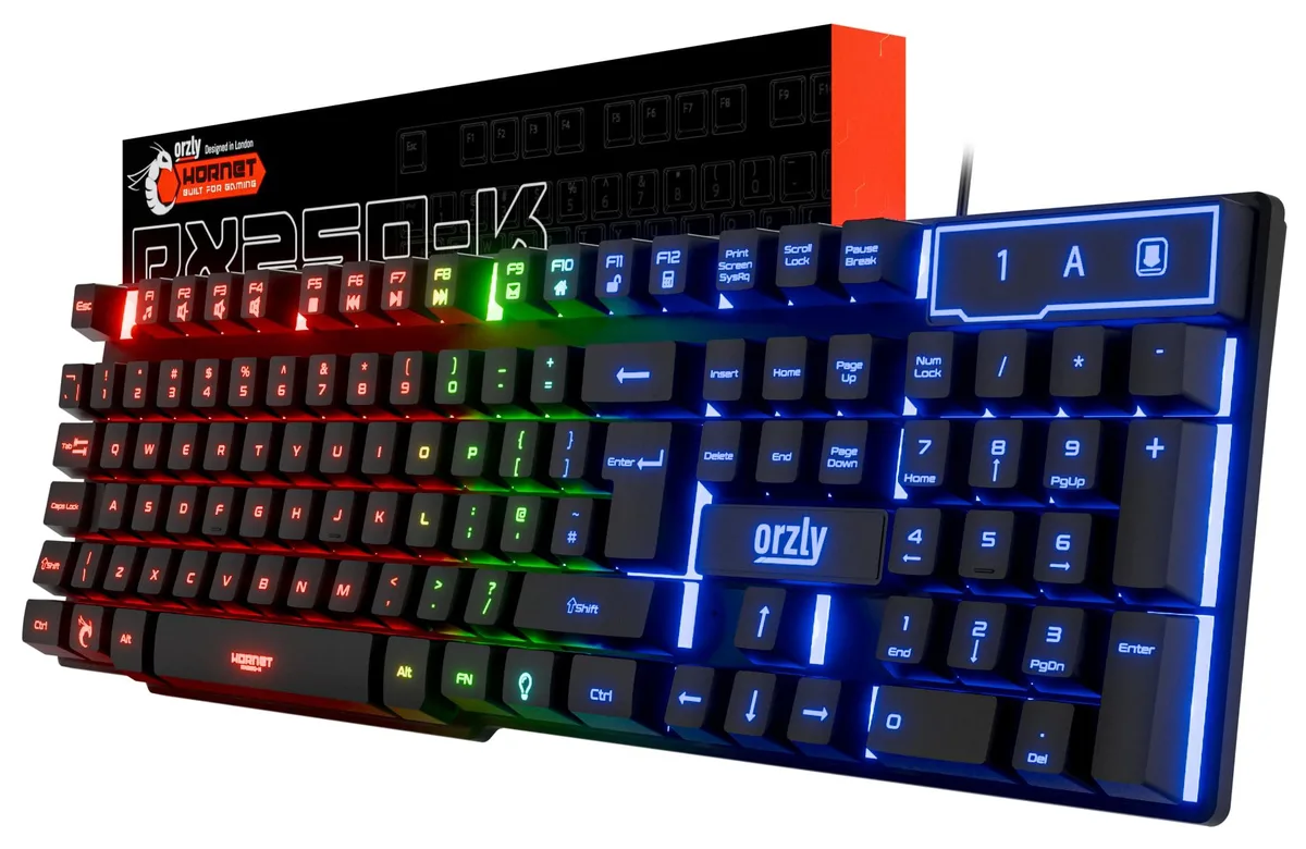  Orzly RX-250 Hornet Edition 104-key membrane gaming keyboard — product photo