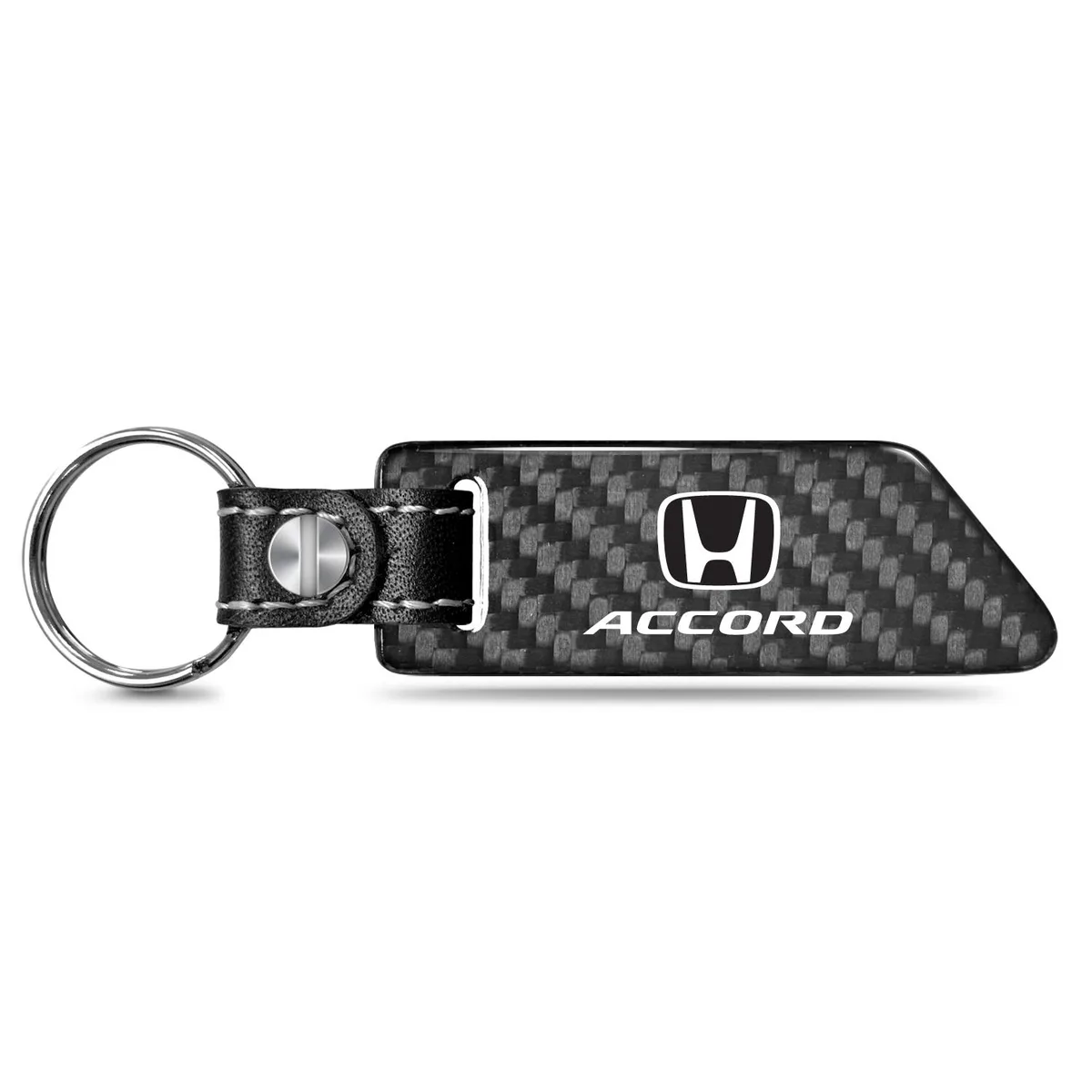 iPick Image, LLC iPick Image, LLC Honda Accord Carbon Fiber Key Chain Black Leather Strap — product photo