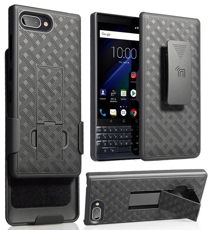 Nakedcellphone Nakedcellphone Kickstand Case + Belt Clip Holster Combo for BlackBerry Key2 LE, Black — product photo