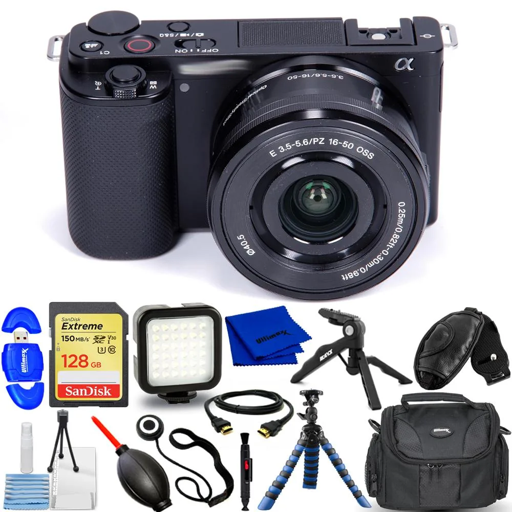 Sony Sony ZV-E10 24.2MP APS-C Mirrorless Camera 16-50mm II Lens Black 14PC Accessory Bundle — product photo