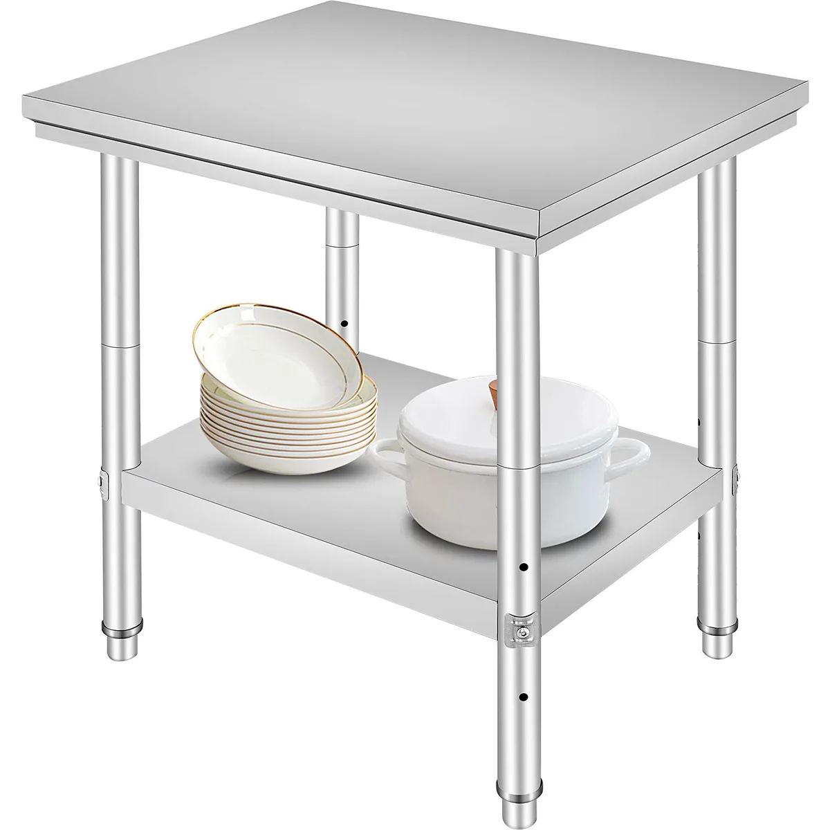 VEVOR VEVOR Stainless Steel Prep Table 24 x 30 x 31 Inch 700 lbs 3-Level Adjustable commercial kitchen appliance — product photo