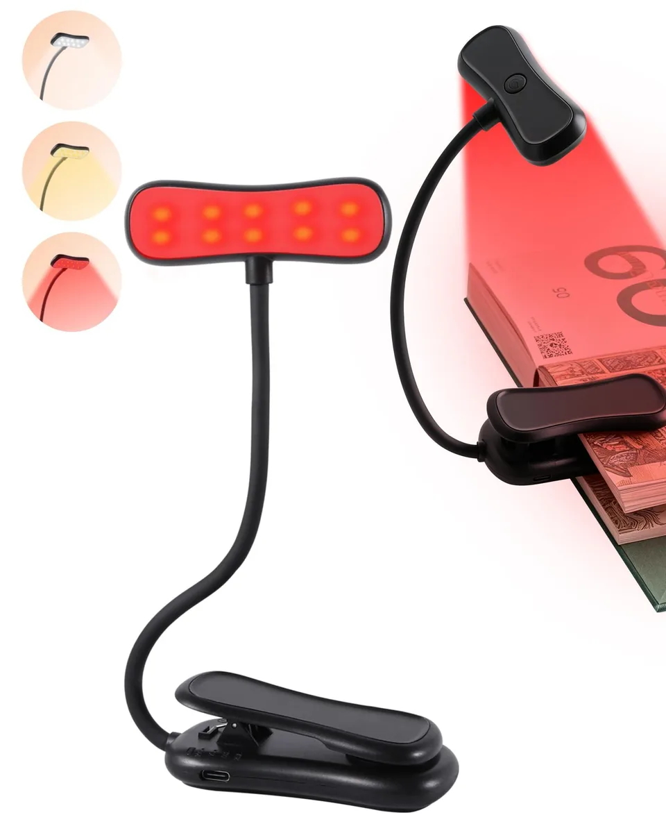  630nm Red Book Light Clip-On 2.64 oz 3 Colors 3000K 6000K — product photo