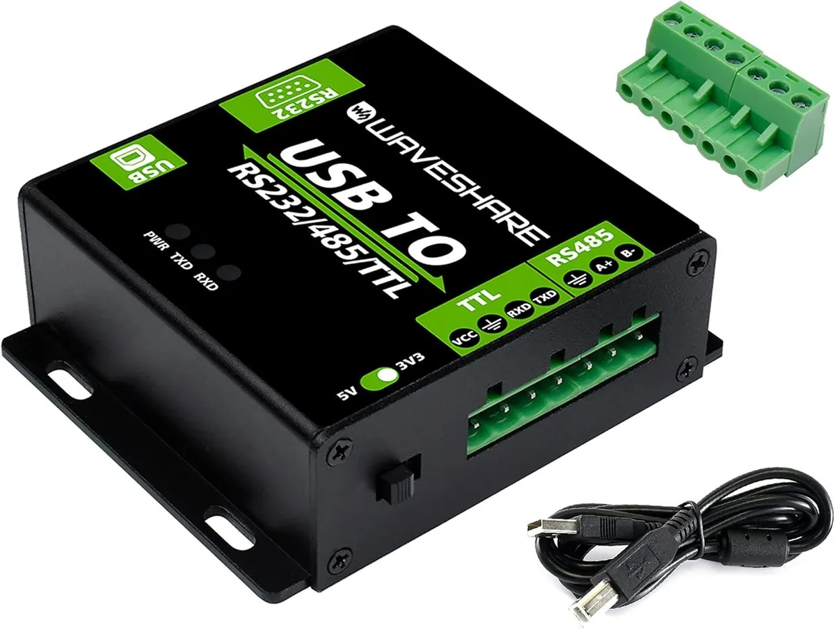 WaveShare WaveShare USB to RS232/485/TTL Industrial Isolated Converter FT232RL Aluminium Enclosure — product photo