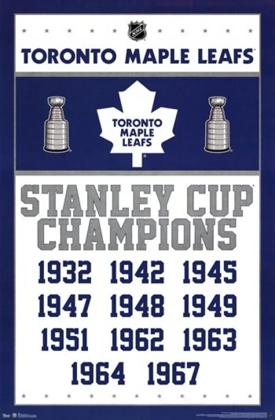 Poster print Maple Leafs Champions 13 size 22 x 34 inches