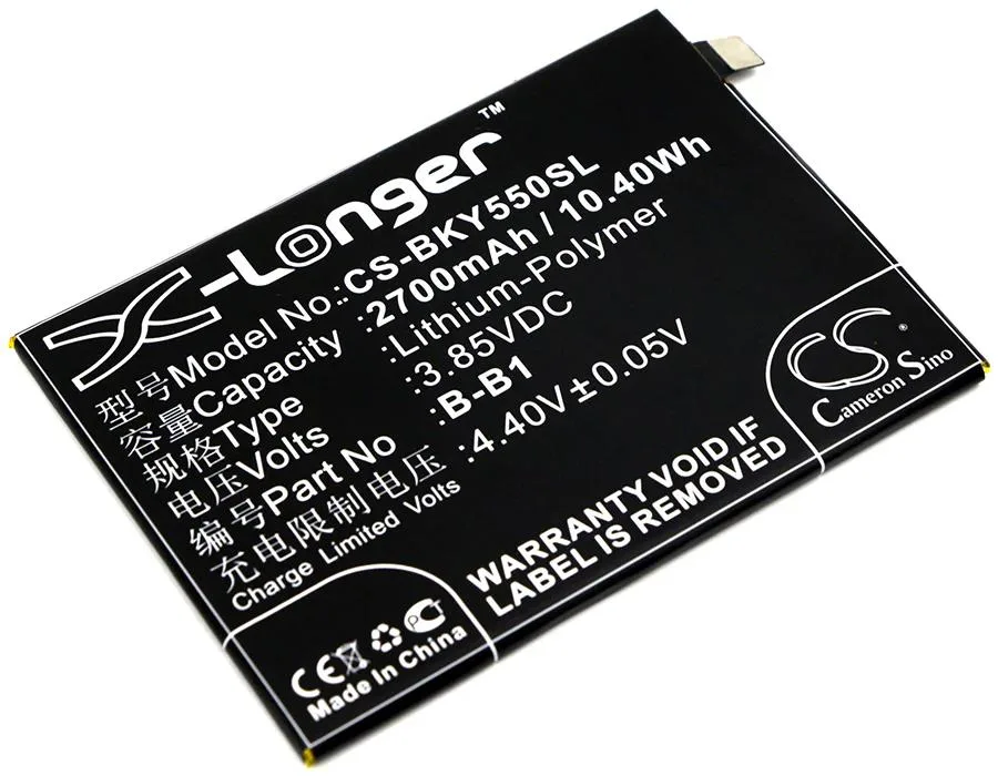 Rectangular smartphone battery pack with gold contacts and brand label