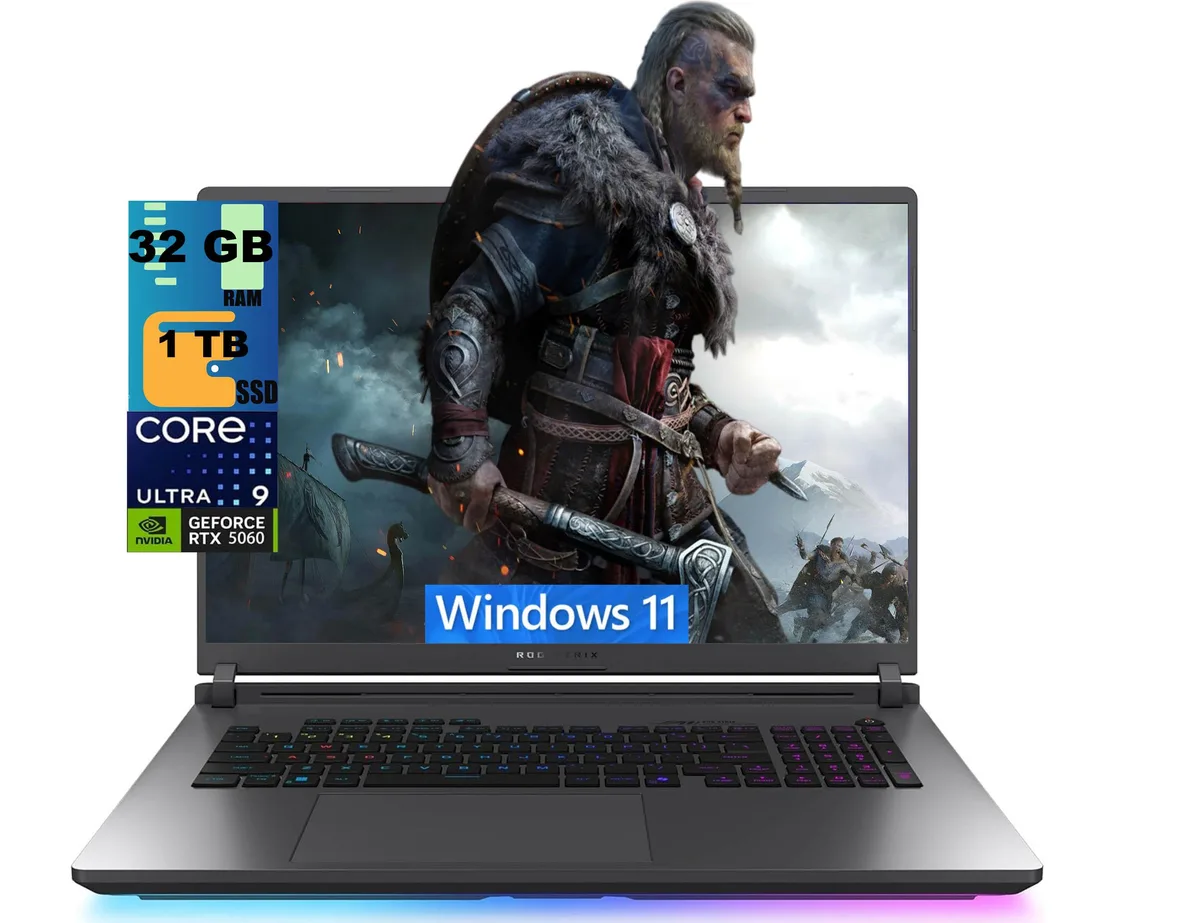 ASUS ASUS ROG Strix G18 gaming laptop 18" 2.5K 240Hz Ultra 9 275HX RTX 5060 8GB 32GB 1TB — product photo