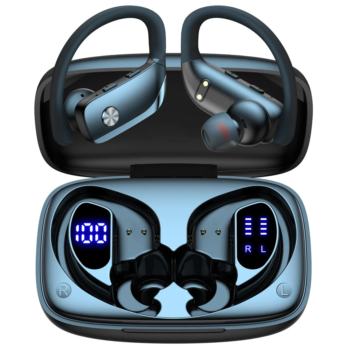  bmani T16 Over-Ear Wireless Earbuds 80H Playtime Black — product photo