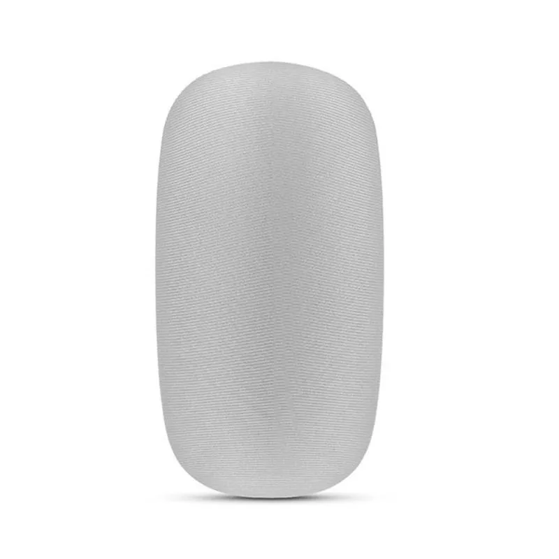 Light grey elastic fabric cover for Magic Mouse, soft stretch material with neat stitching