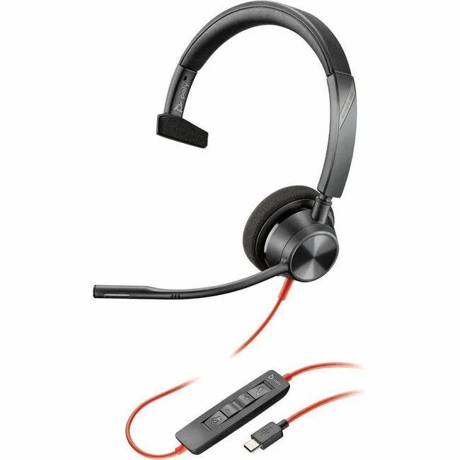 HP HP 8X215AA Poly Blackwire 3310 Monaural Headset USB-C 3.5mm 32 Ohm 7ft Cable accessory — product photo