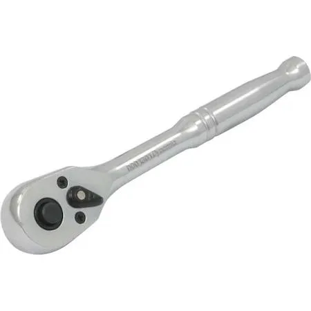 Dynamic D001301 1/4 inch drive 45-tooth ratchet, chrome finish, teardrop head, quick-release button