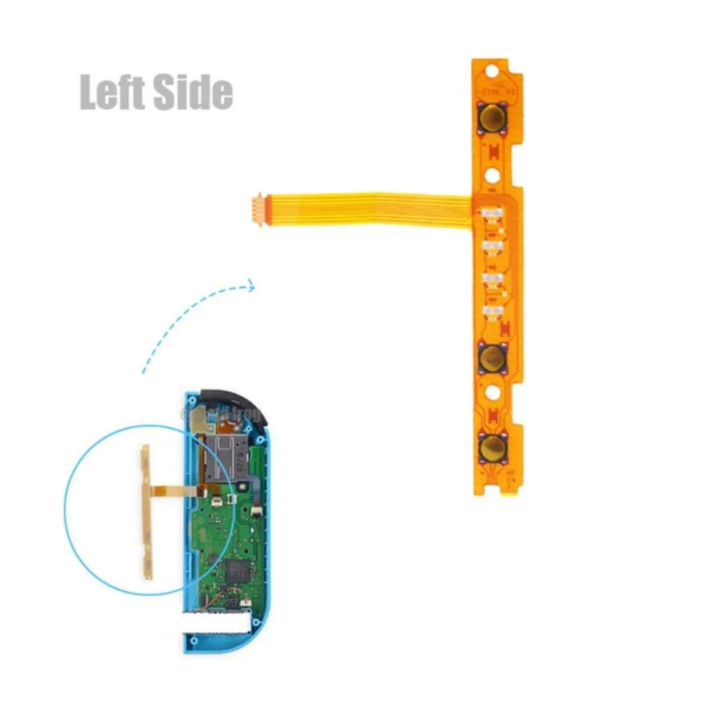 Set of five flat ribbon flex cables for Joy-Con buttons, plastic finish
