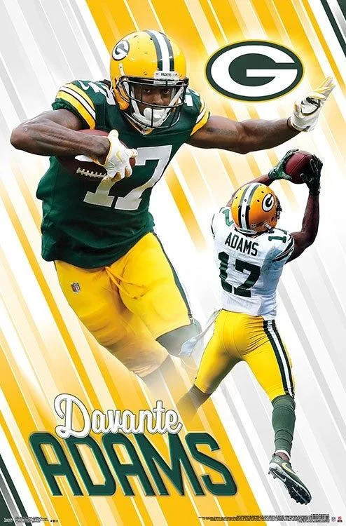 Green Bay Packers Davante Adams poster print 22 by 34 inches on heavy stock paper