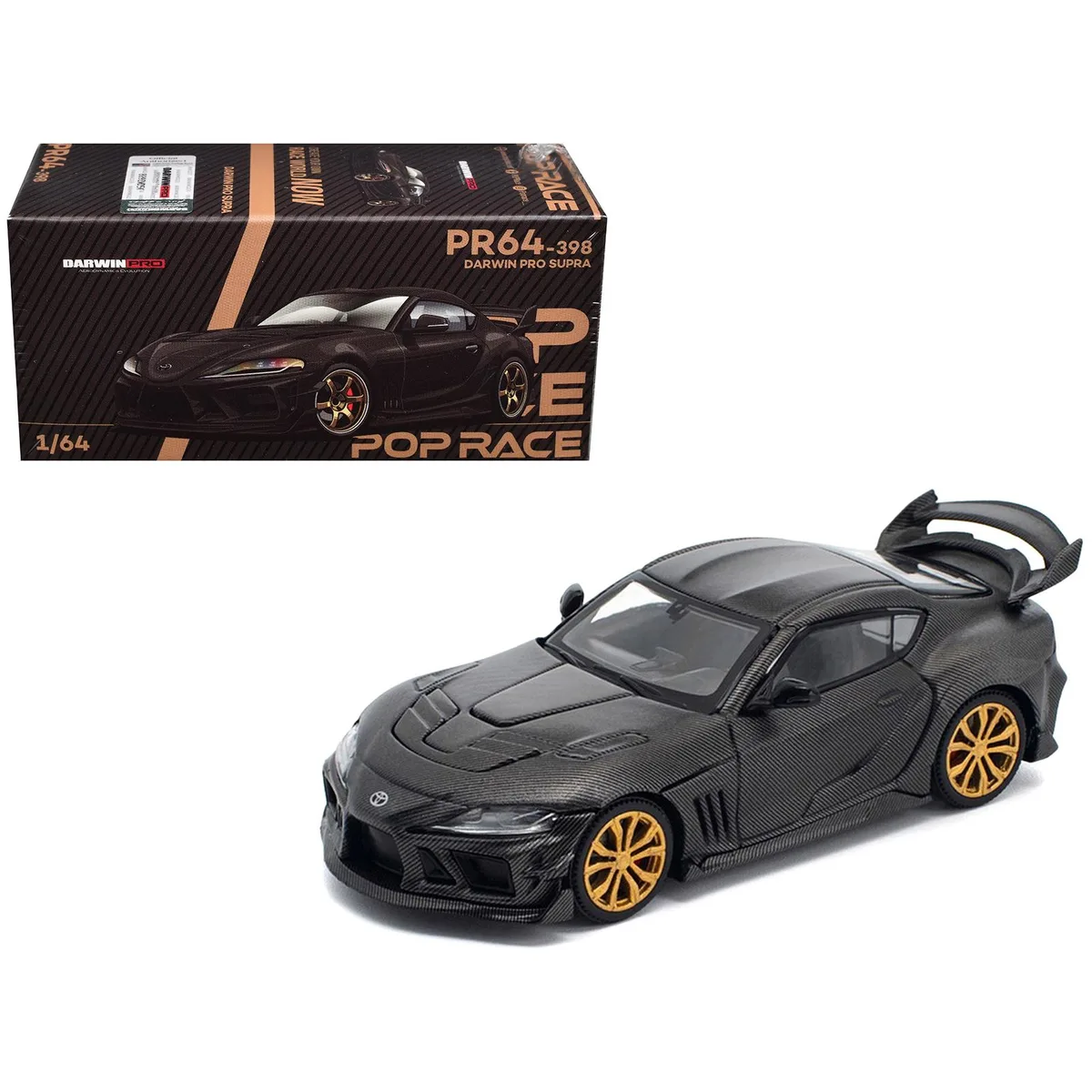 Pop Race Pop Race Toyota DarwinPro 66G WBK Supra A90 Full Carbon 1/64 Diecast Car — product photo