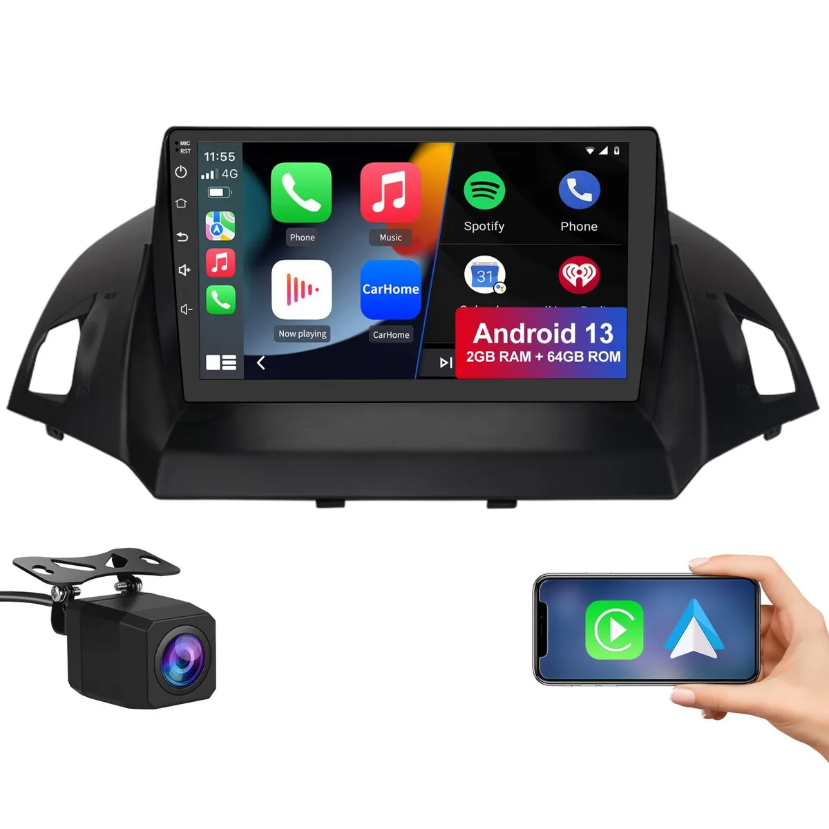 litillbuly litillbuly Android 13 2GB 64GB Car Radio Ford Escape 2013-2016 9 Inch Touch Screen — product photo