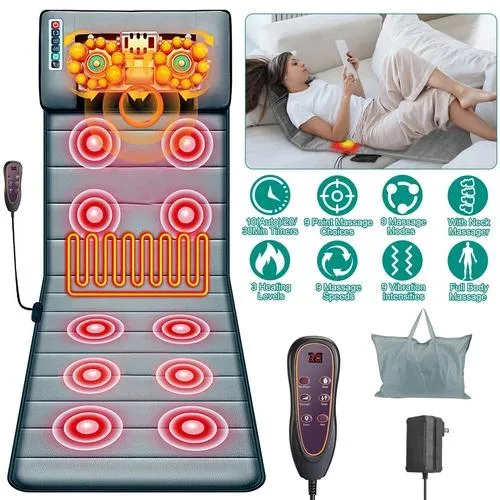 NShi NShi Full Body Electric Massage Mat with Heated Neck Massager Blue — product photo