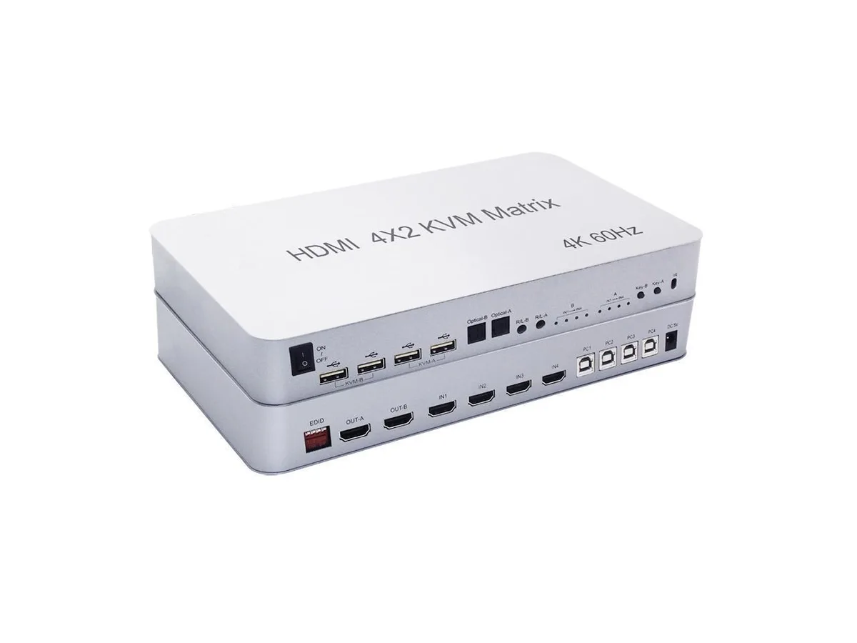 BUCIER BUCIER 4x2 HDMI KVM Switch Matrix 4K 60Hz Dual Monitor — product photo
