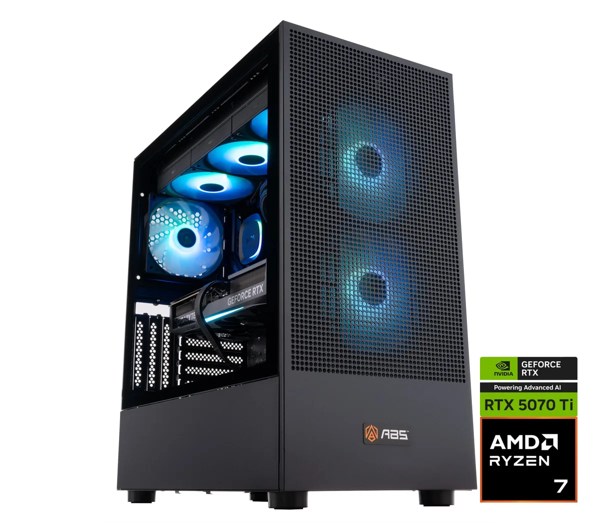 ABS ABS AR7800X3D5070TI3 gaming PC Ryzen 7 7800X3D RTX 5070 Ti 32GB DDR5 2TB NVMe — product photo