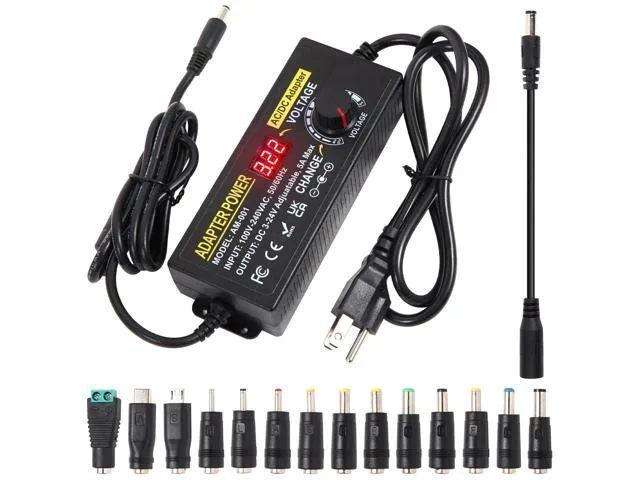 LORDWORLD LORDWORLD 3V~24V 120W 5A Adjustable DC Power Supply with 14 Tips — product photo