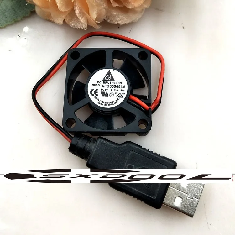 SXDOOL SXDOOL AFB03505LA 5V 0.11/0.09A 35x35x10mm 2-wire USB case fan — product photo
