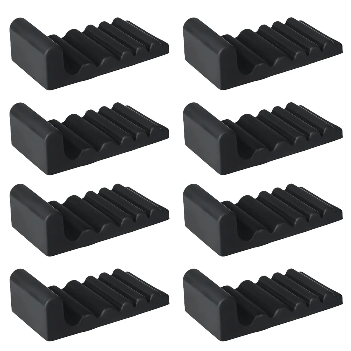 Eight grey silicone squares with adhesive backing