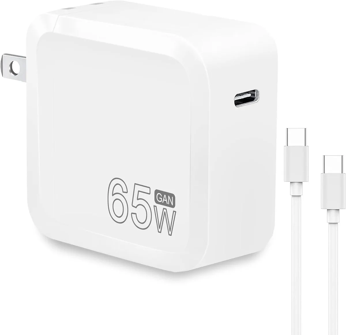 AUTYUE AUTYUE 65W GaN USB-C Charger 6ft Cable White — product photo