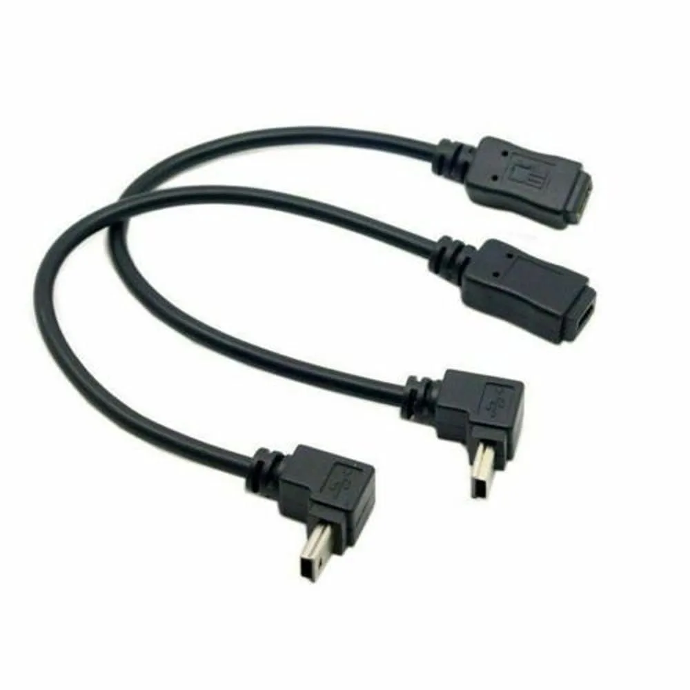 Fervit Fervit Mini USB 5P 90° Up/Down Angled Male to Female Extension Cable 20cm — product photo