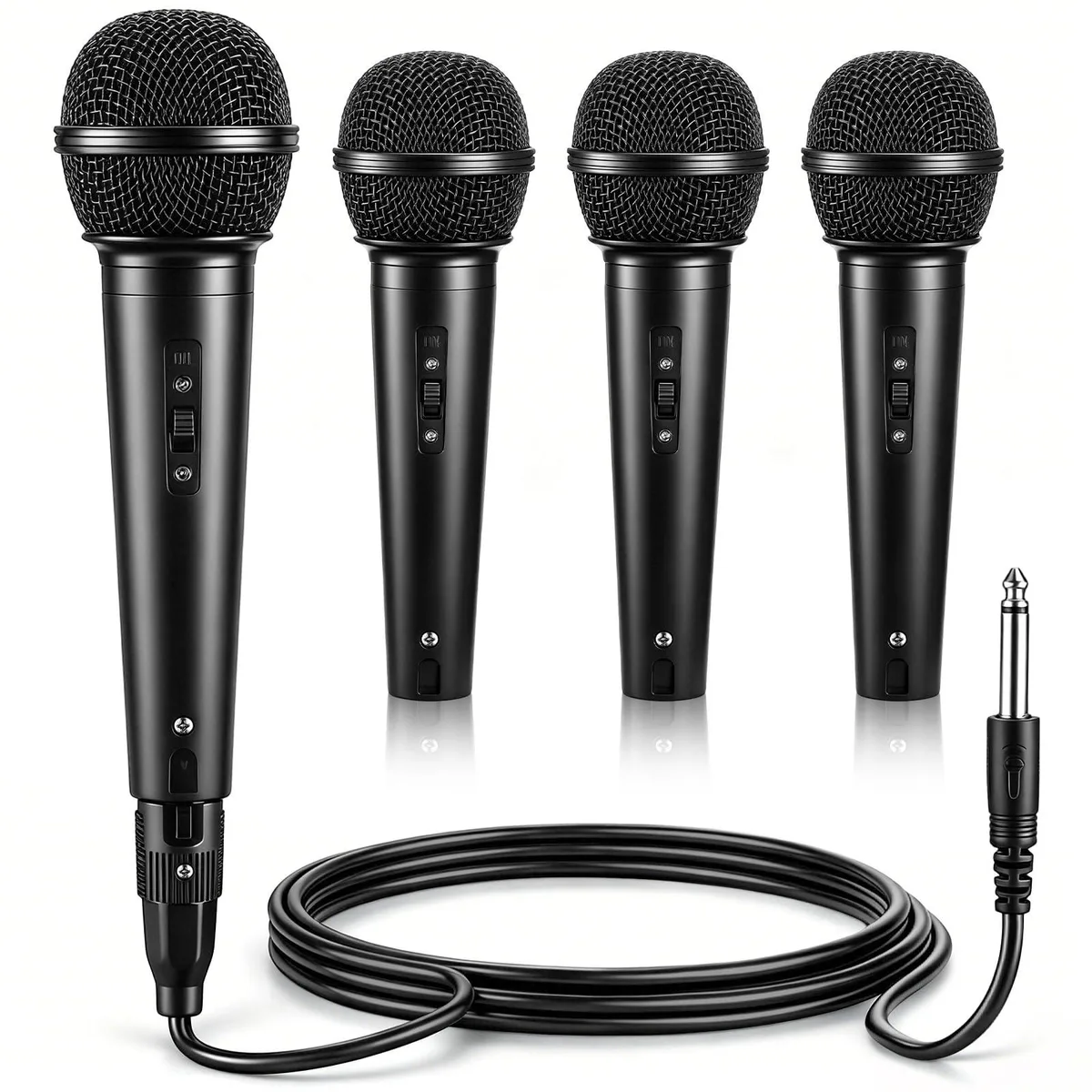  Konohan KQ2415 4-Pack Cardioid Dynamic Microphone 10 ft Cable 6.35mm — product photo