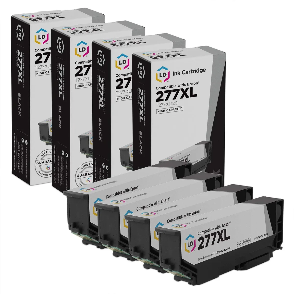 LD Products LD Products Remanufactured Ink Cartridge for Epson 277XL T277XL120 Black 4-Pack — product photo