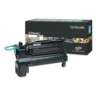 Black Lexmark toner cartridge, rectangular, matte finish